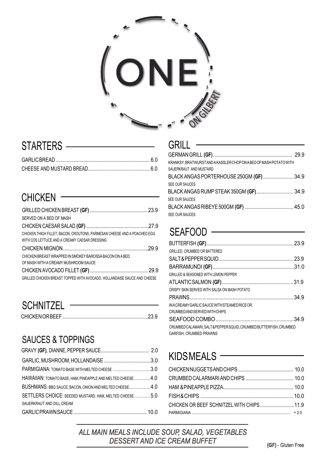 The ‘ONE on Gilbert’ Restaurant | Lyndoch Hotel